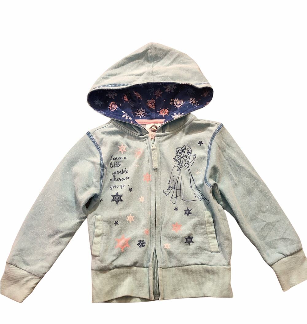 Disney Store Teal Frozen Hooded Sweatshirt size 4